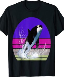 Orca Family Vintage Retro Art, Killer Whale Family T-Shirt