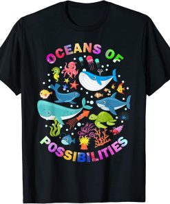 Summer Oceans Of Possibilities Sea Animal Reading Librarian T-Shirt