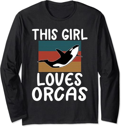 This Girl loves Orcas Whale Long Sleeve T-Shirt